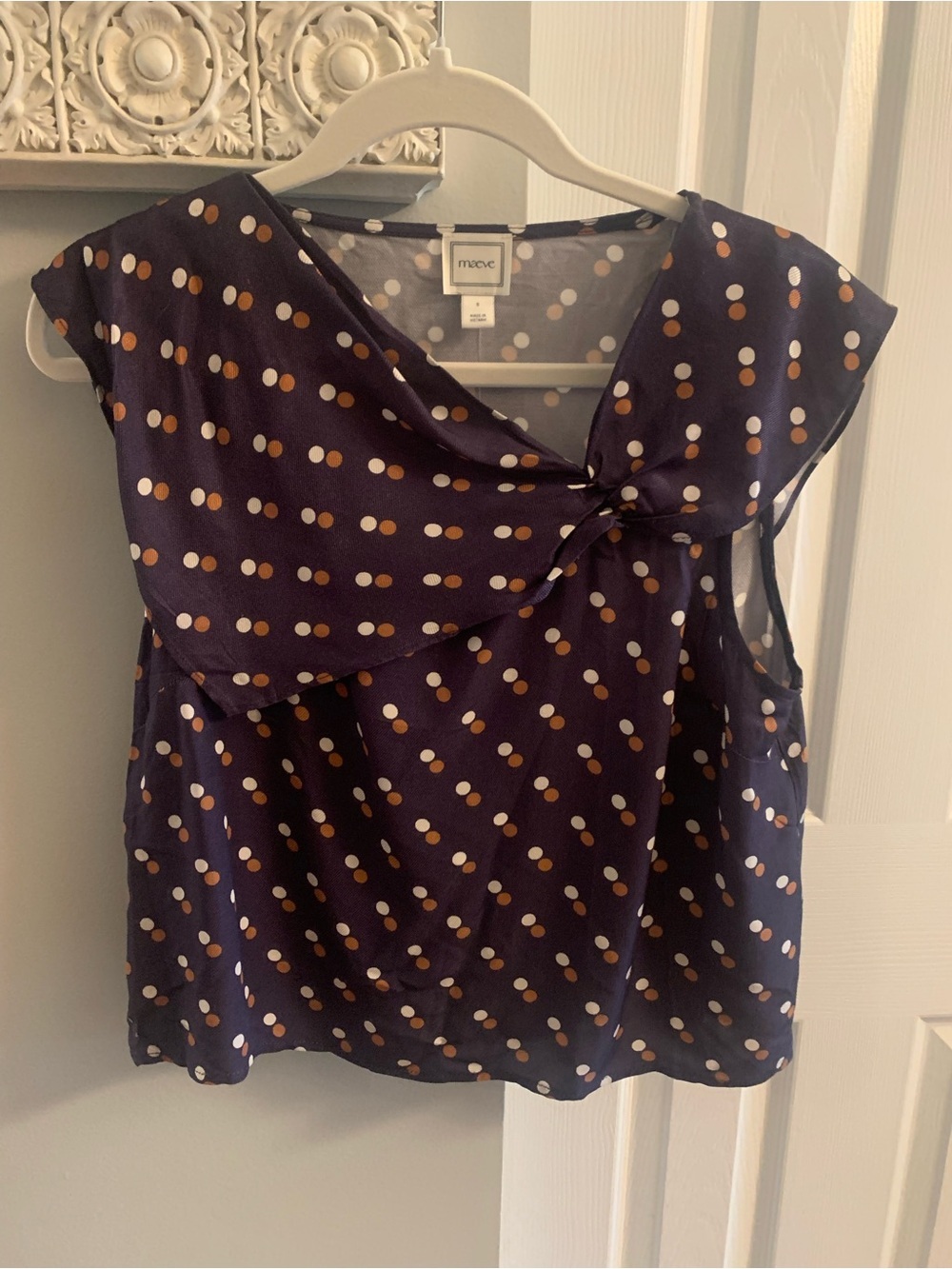 Maeve Navy Polka Dot Cap-Sleeve Camisole NWT - S
